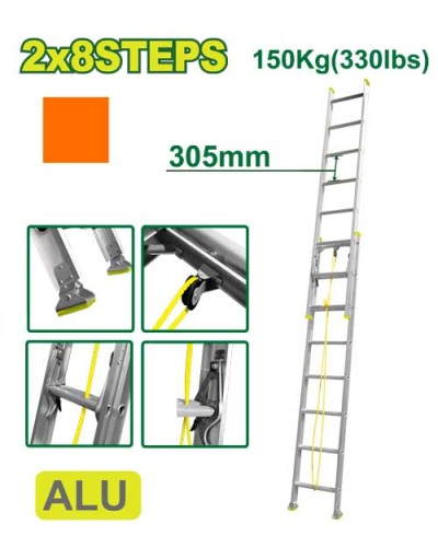 Выдвижная лестница 2x8 шага DDTLD8H16