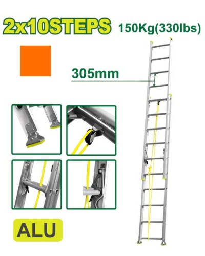 Выдвижная лестница 2x10 шага DTLD8H20