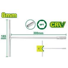 Т-образний Торцевой ключ 185x300 мм (Размер: 8 мм) DTTH1108