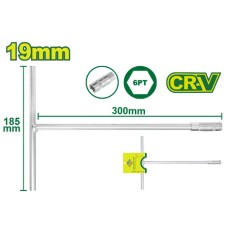 Т-образний Торцевой ключ 185x300 мм (Размер: 19 мм) DTTH1119