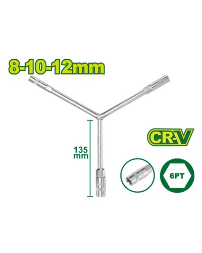 Y-образний Торцевой ключ 135 мм (Размер: 8-10-12 мм) DTTH2101