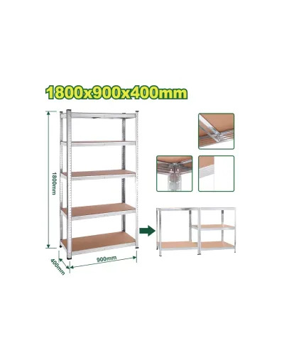 Պահեստավորման դարակներ 5-հարկանի DYLLU DTTS1A94 1800x900x400մմ